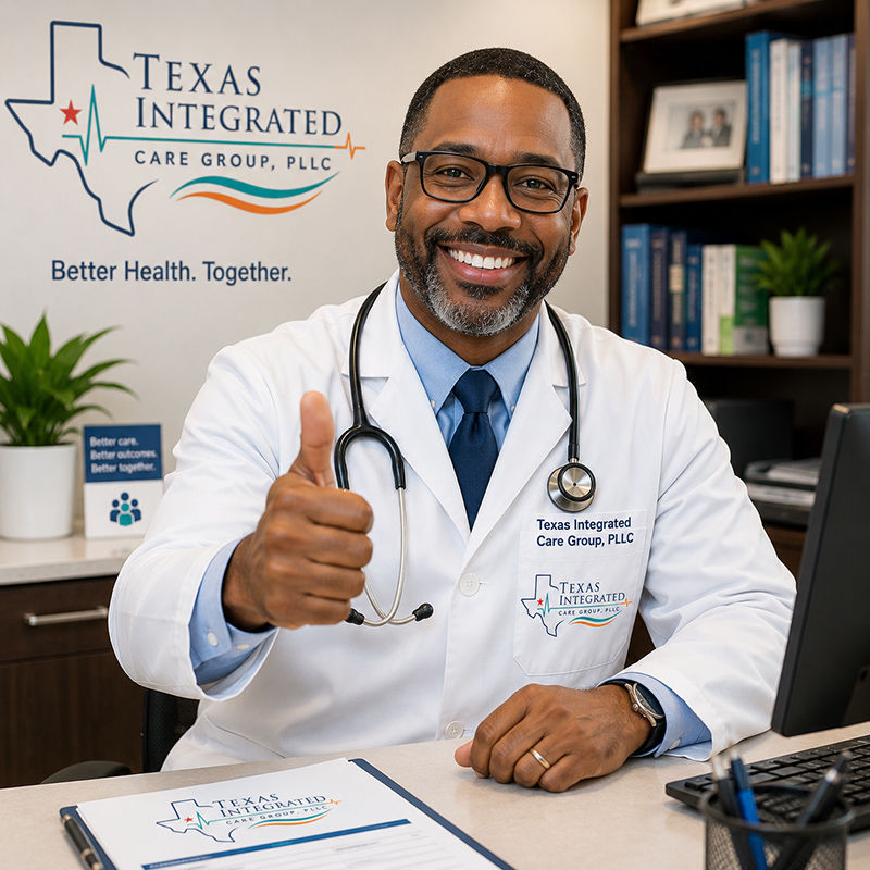 Smiling doctor at clinic